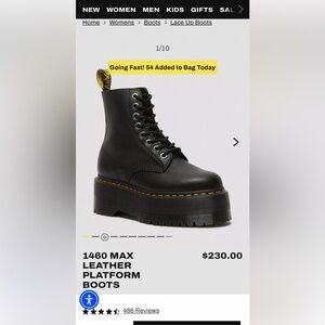 Dr. Martens 1460 MAX LEATHER PLATFORM BOOTS Black